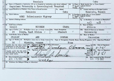 Birth certificate from the United States
